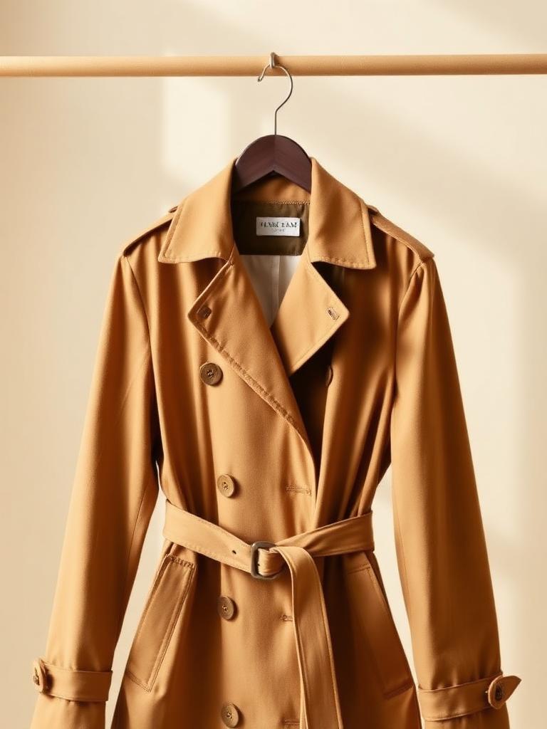 Camel trench coat